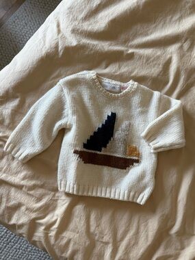 Zara Baby Sweater with Nautical Sailboat Motif